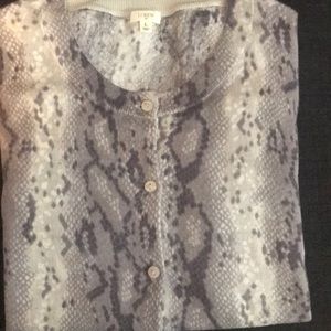 Gray snakeskin print buttoned down cardigan